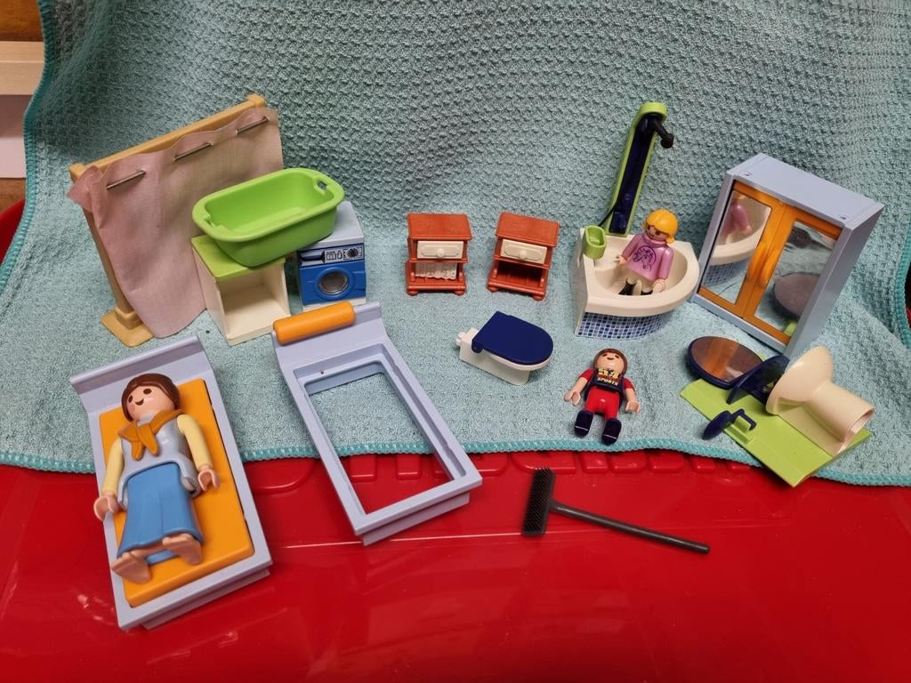Playmobil slaapkamer en badkamer onderdelen nr 9, Ophalen of Verzenden, Gebruikt