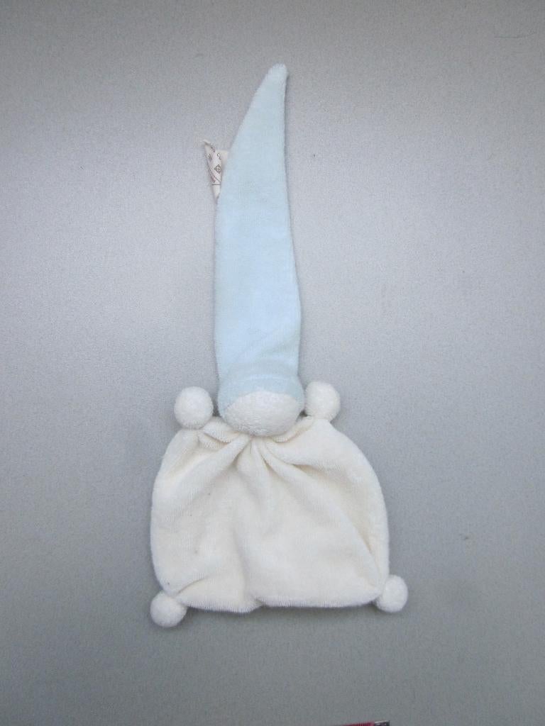 Sussekind roomwit - lichtblauw badstof knuffeldoek puntmuts, Ophalen of Verzenden, Zo goed als nieuw, Overige typen