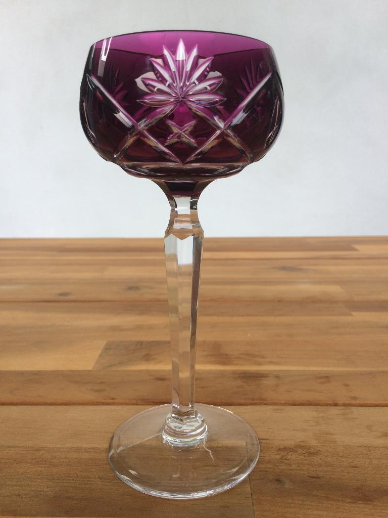 6x Luxe Cranberry Kristallen Coupes 18,4 cm, Ophalen of Verzenden
