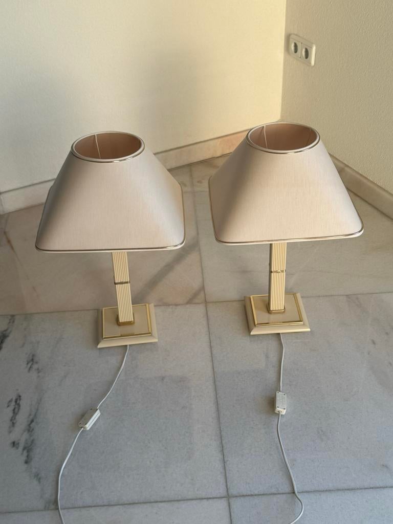 Mooie set van 2 schemerlampen, Ophalen of Verzenden, Zo goed als nieuw, Stof, Minder dan 100 cm