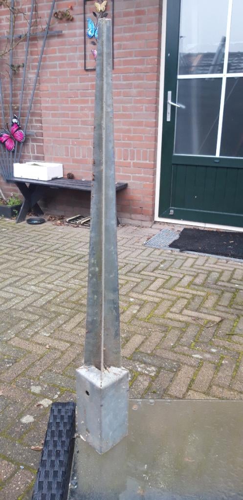 Paalpunt 70x70mm tbv schutting, Ophalen of Verzenden, Zo goed als nieuw, Minder dan 180 cm, Overige typen