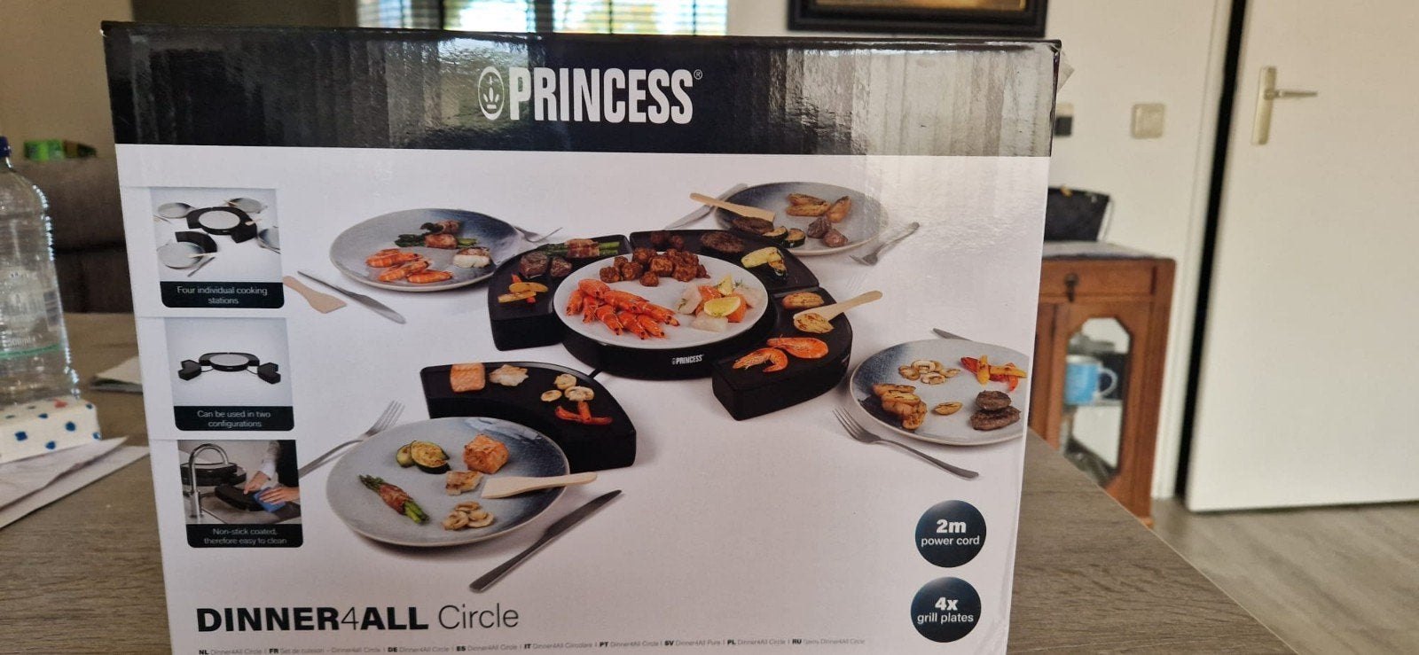 Princess Dinner4All Circle Raclette Gourmetstel 4 personen, Overige typen, Ophalen of Verzenden, Zo goed als nieuw, Zwart