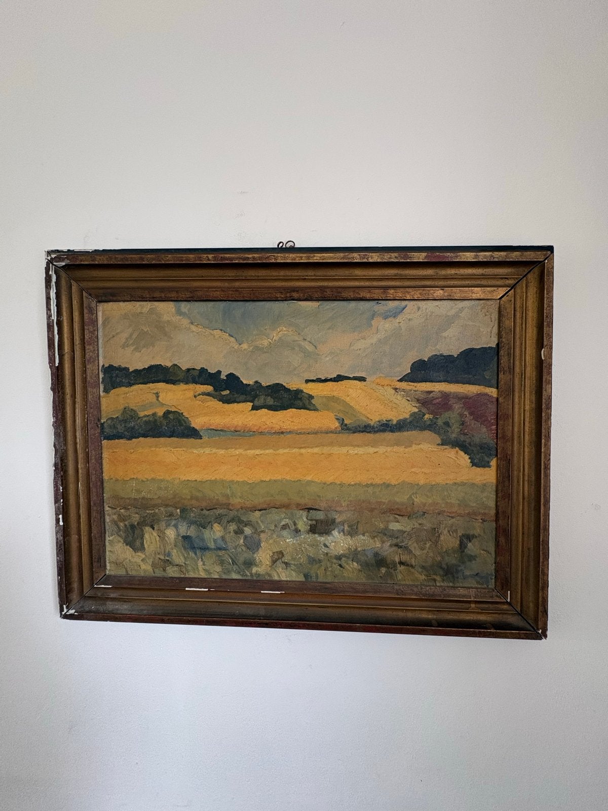 Oud olieverf schilderij landschap, Ophalen