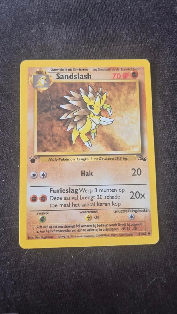 Pokémon Kaart Sandslash (Basis-Pokémon) - Vintage, Ophalen of Verzenden