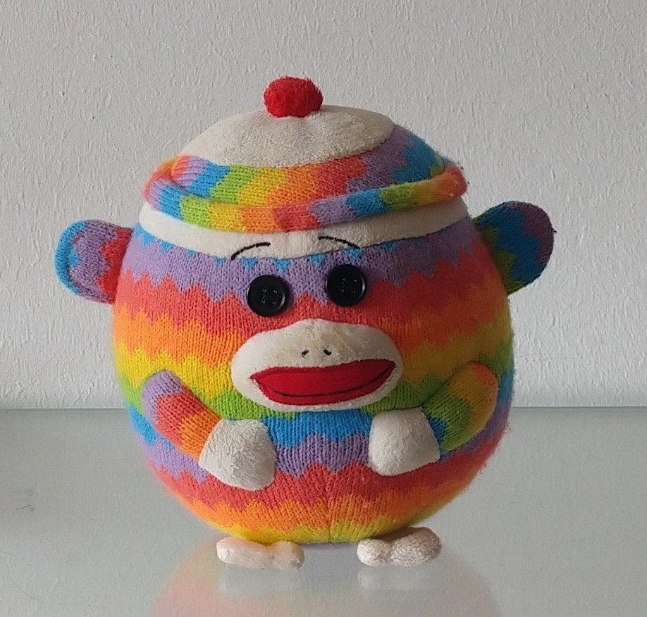 Ty aapje pluche bal met knoop oogjes, volgnr 2, Ophalen of Verzenden, Zo goed als nieuw, Meerkleurig, Wasbaar