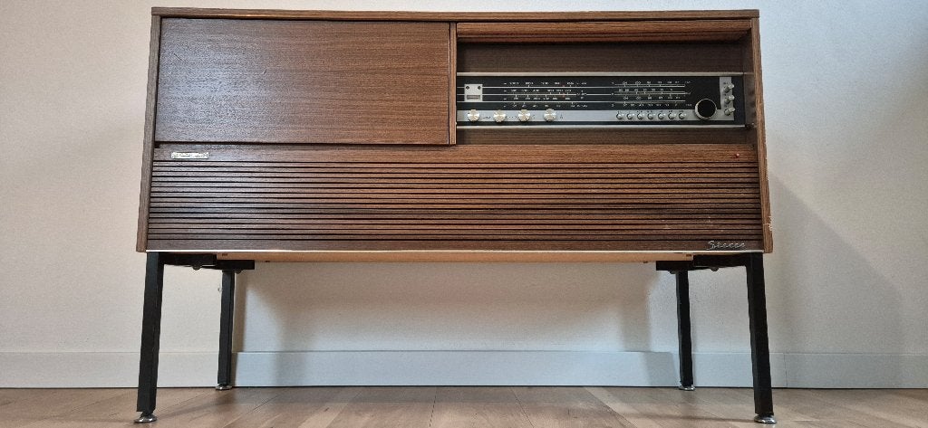 Vintage Philips Stereomeubel met Platenspeler en Radio, Ophalen, Audio en Video