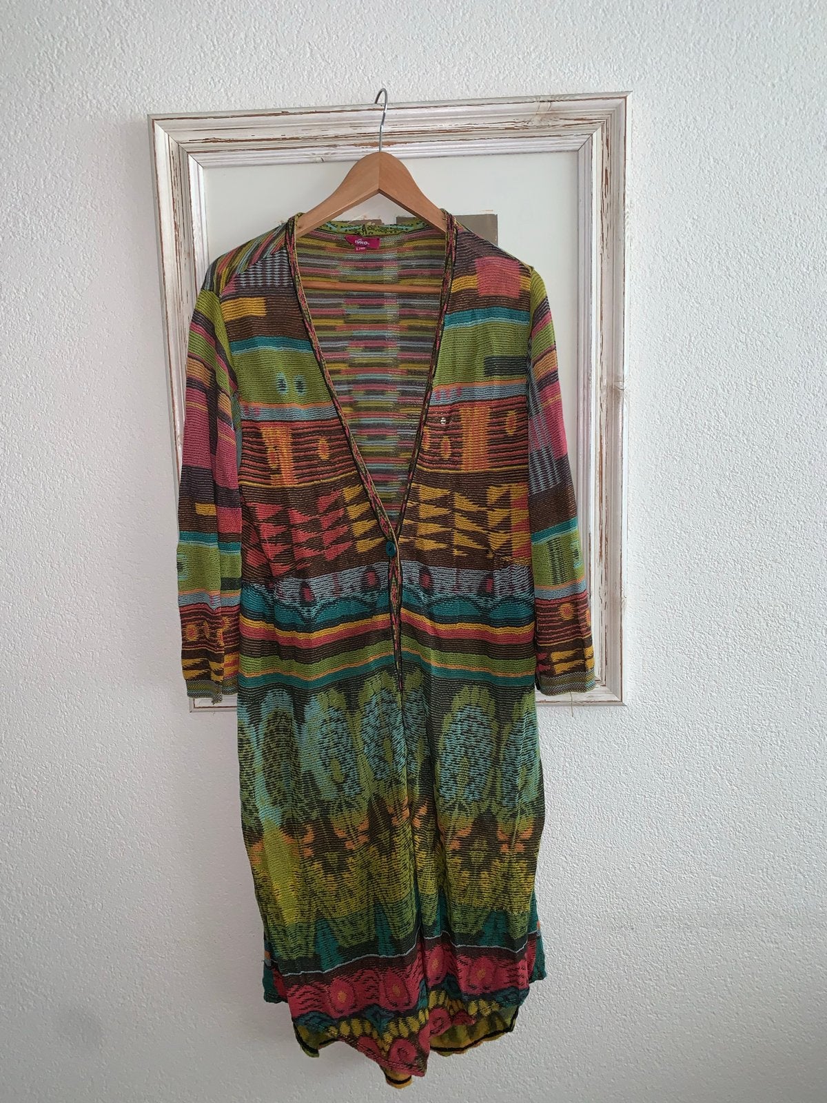 IVKO Vrolijk gekleurd lang vest maat L, Kleding | Dames, Ophalen of Verzenden, Zo goed als nieuw, Maat 42/44 (L), Meerkleurig