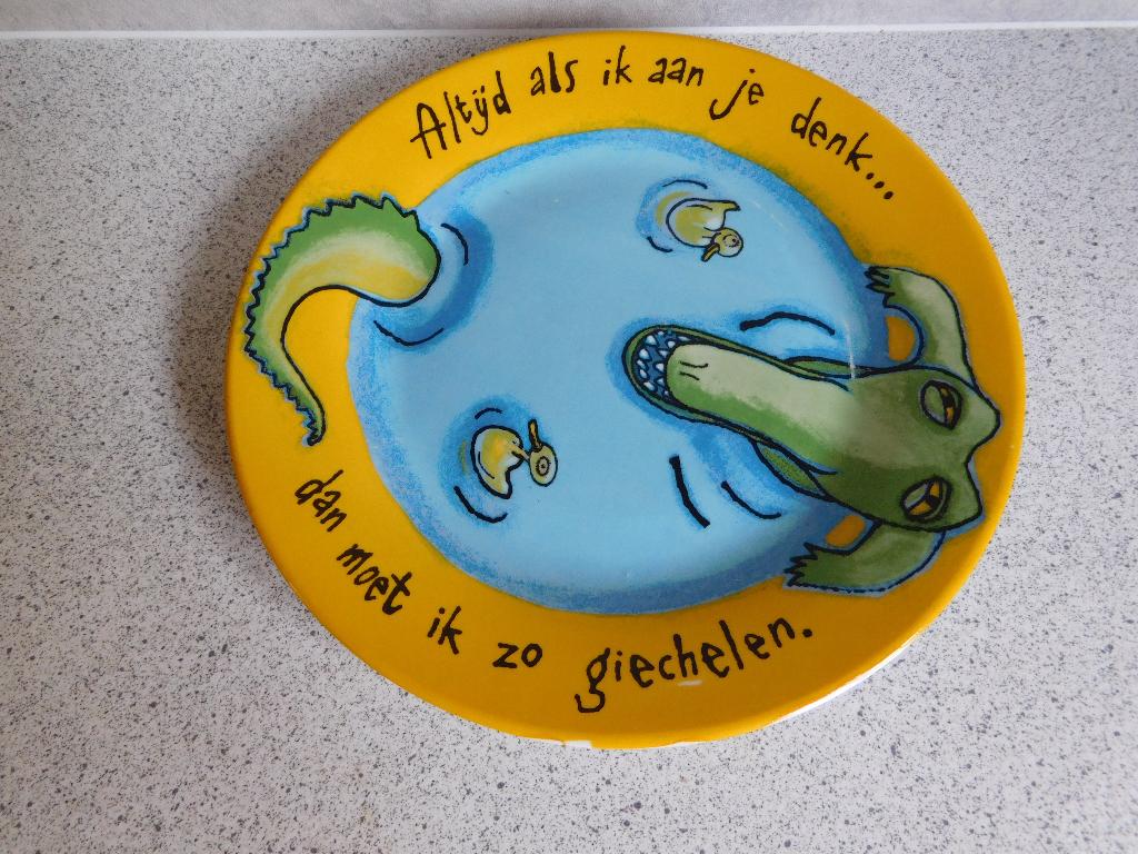 Bord 20,5 cm. Krokodil Als ik aan je denk Philip Hopman, Ophalen of Verzenden, Zo goed als nieuw, Bord(en), Overige stijlen