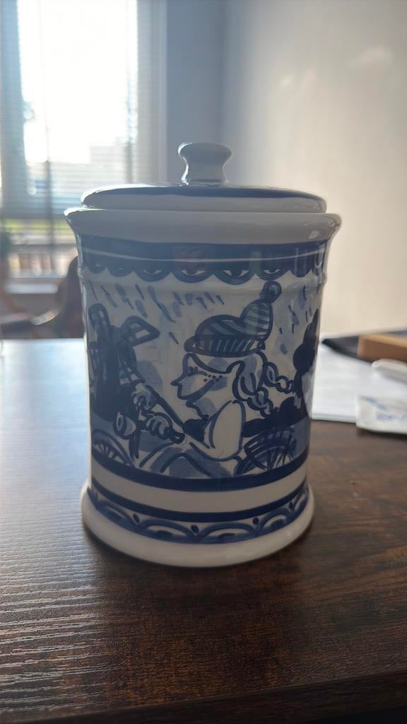 Blond voorraadpot bewaarpot delftsblauw, Ophalen, Zo goed als nieuw, Overige materialen, Pot, Bus of Blik