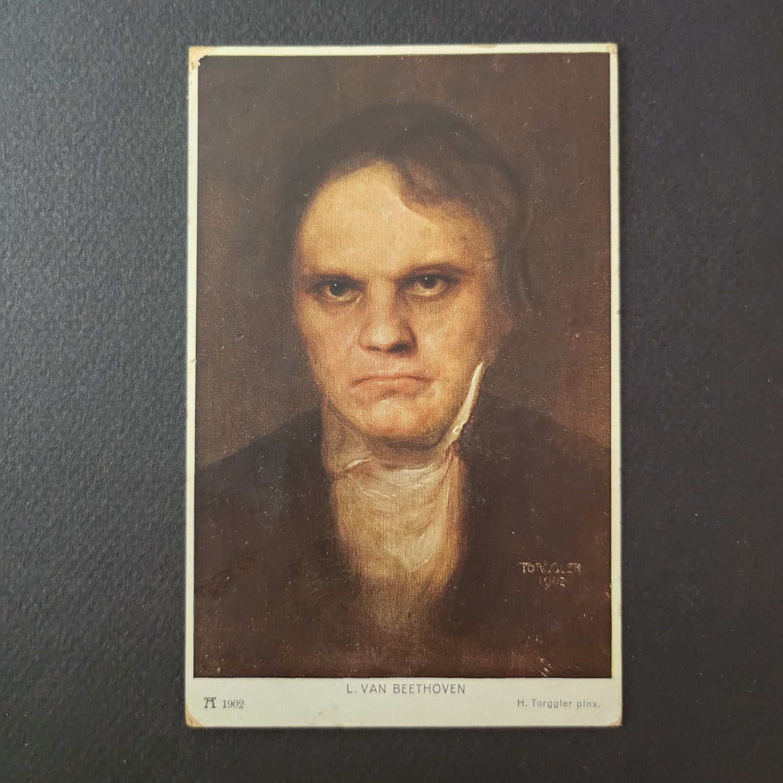 1928 Ansichtkaart L. van Beethoven, gestempeld 1928, Verzamelen, Verzenden, 1920 tot 1940, Gelopen