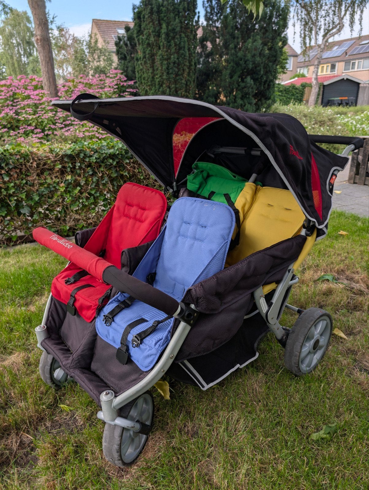 Familidoo vierling wagen incl assesoires., Ophalen, Gebruikt, Overige merken, Duowagen