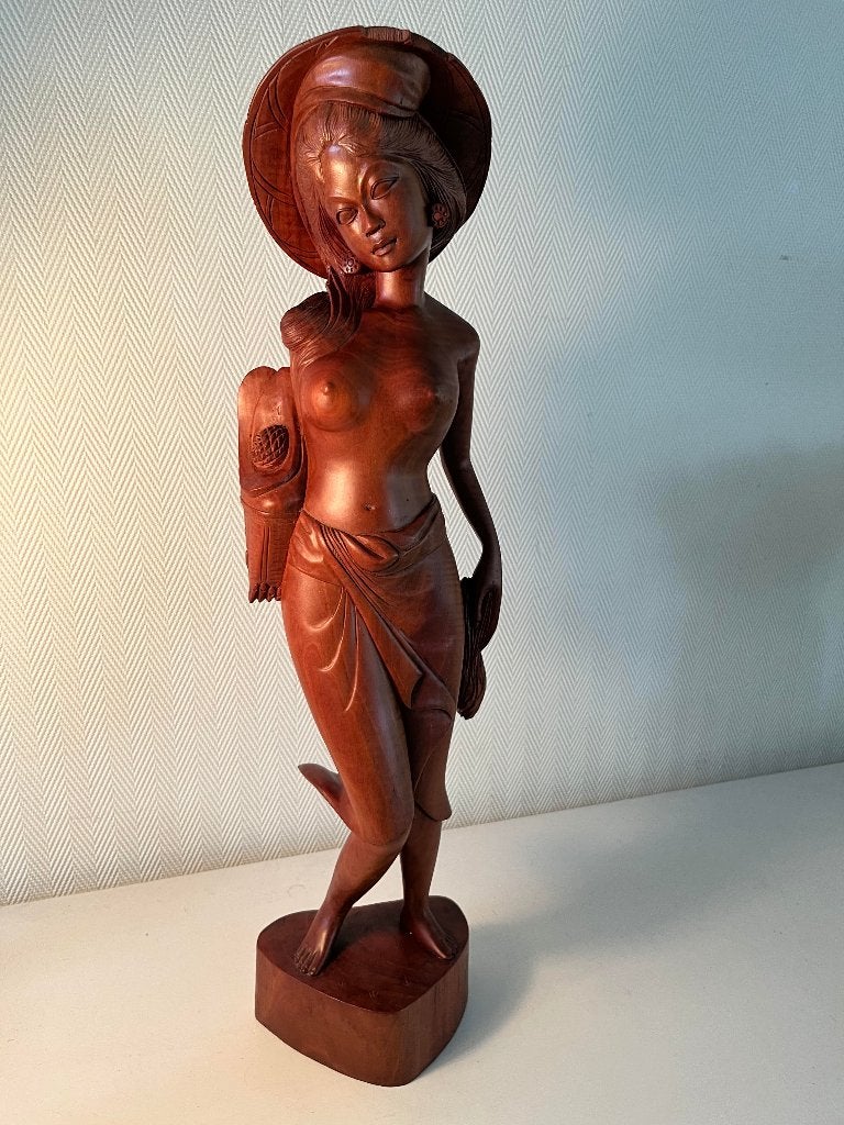 Balinees vrouwenbeeld 60cm, Ophalen of Verzenden