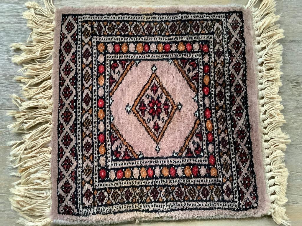 Originele handgeknoopte Perzisch tafelkleedje 30/30 cm, Ophalen of Verzenden