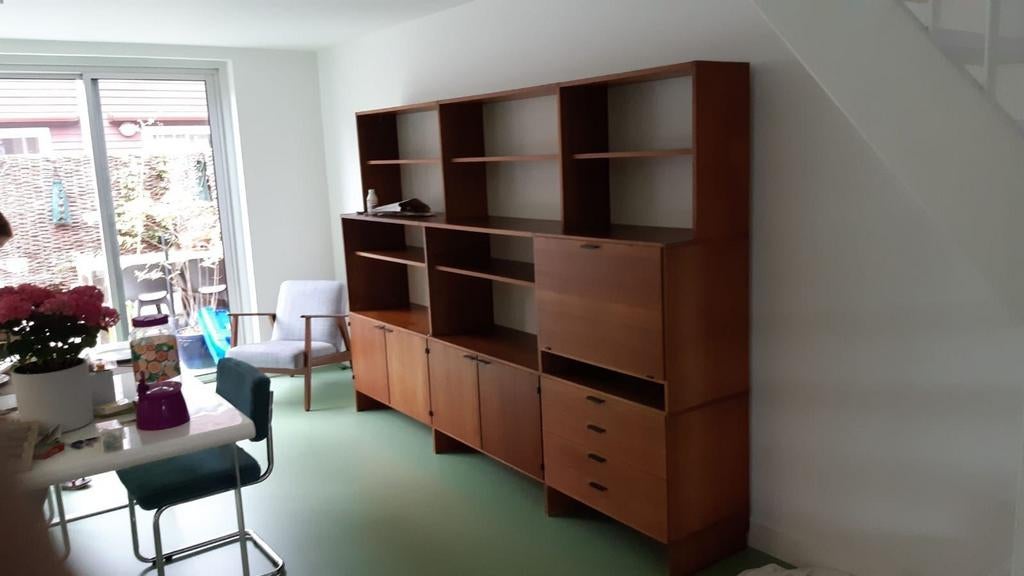 Cees Braakman wandmeubel Pastoe, jaren '60, Huis en Inrichting, Kasten | Wandmeubels, Ophalen, 250 tot 300 cm, Gebruikt, 200 cm of meer