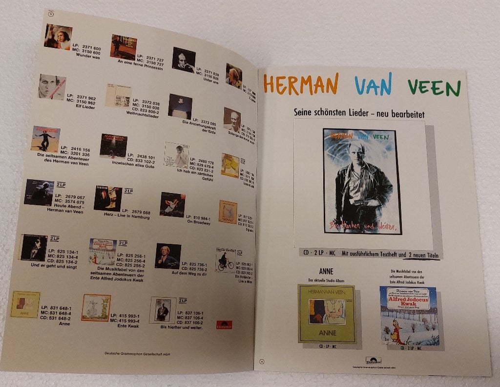 Herman van Veen PROGRAMMA 1988 Bis Hierher Duitsland, Gebruikt, Verzenden, NvT, Herman van Veen