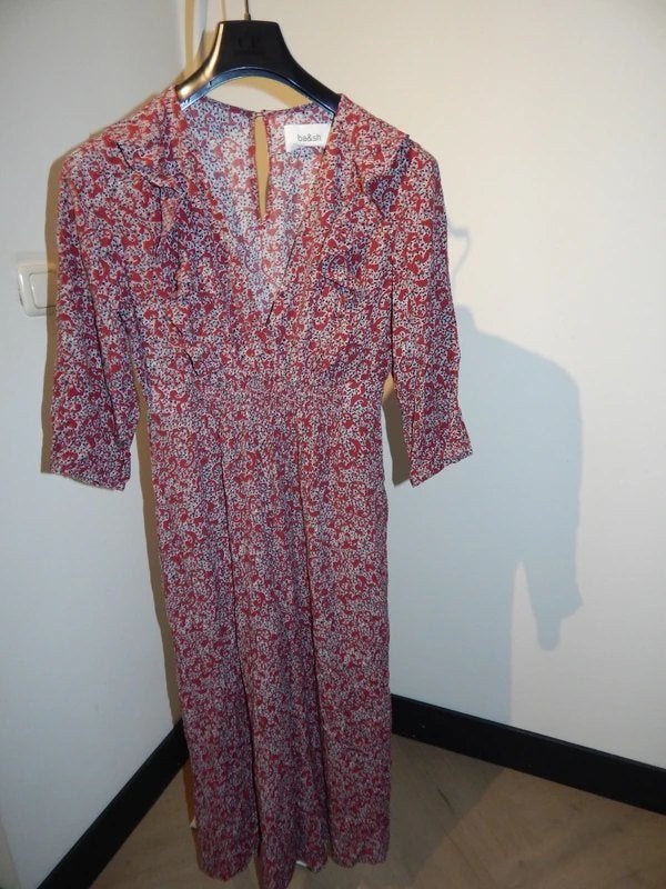 BA&SH broekpak/ jumpsuit bloemetjes print rood pak S, Verzenden, Zo goed als nieuw, Ba&sh, Maat 36 (S)