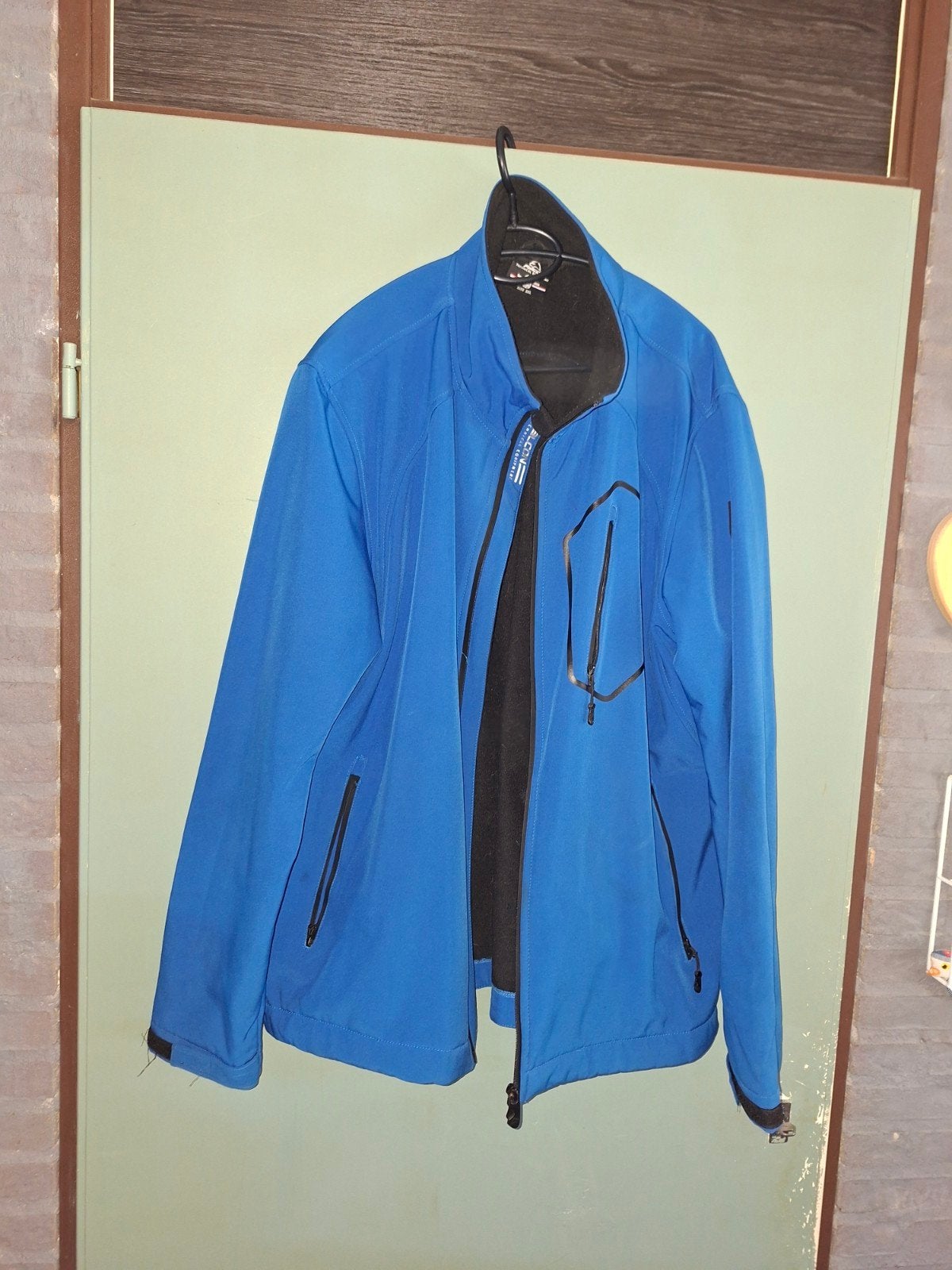 Blauwe softshell jas voor heren, Onbekend, Blauw, Overige maten, Ophalen of Verzenden