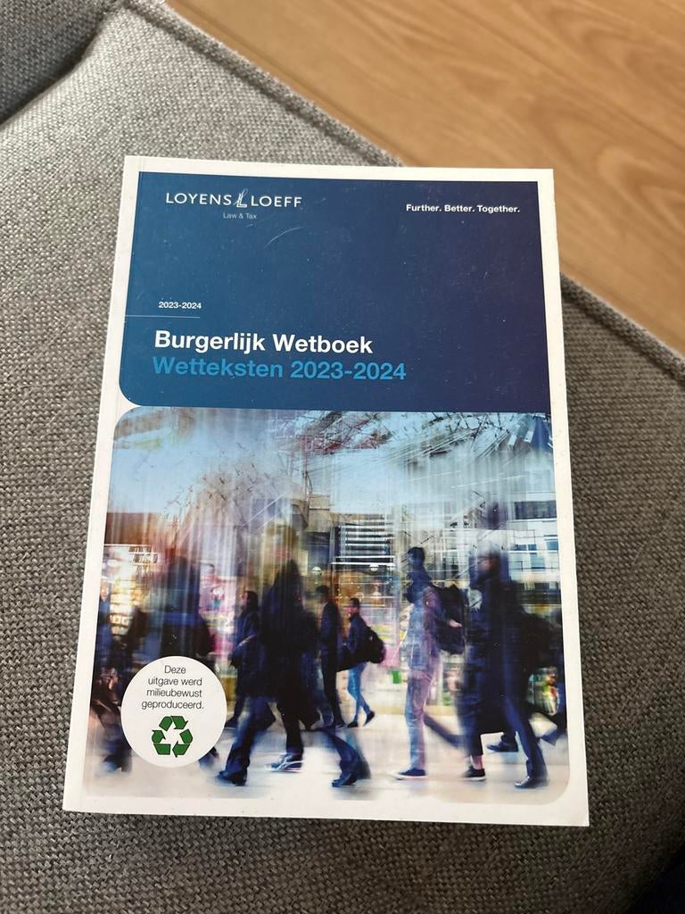 Burgelijk wetboek wetteksten 2023-2024 Loyens & Loeff, Ophalen of Verzenden, Beta, Zo goed als nieuw