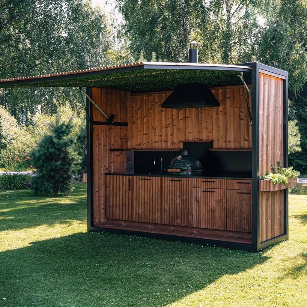 Moderne Buitenkeuken op Maat met Opklapbaar Dak, Ophalen of Verzenden, Zo goed als nieuw