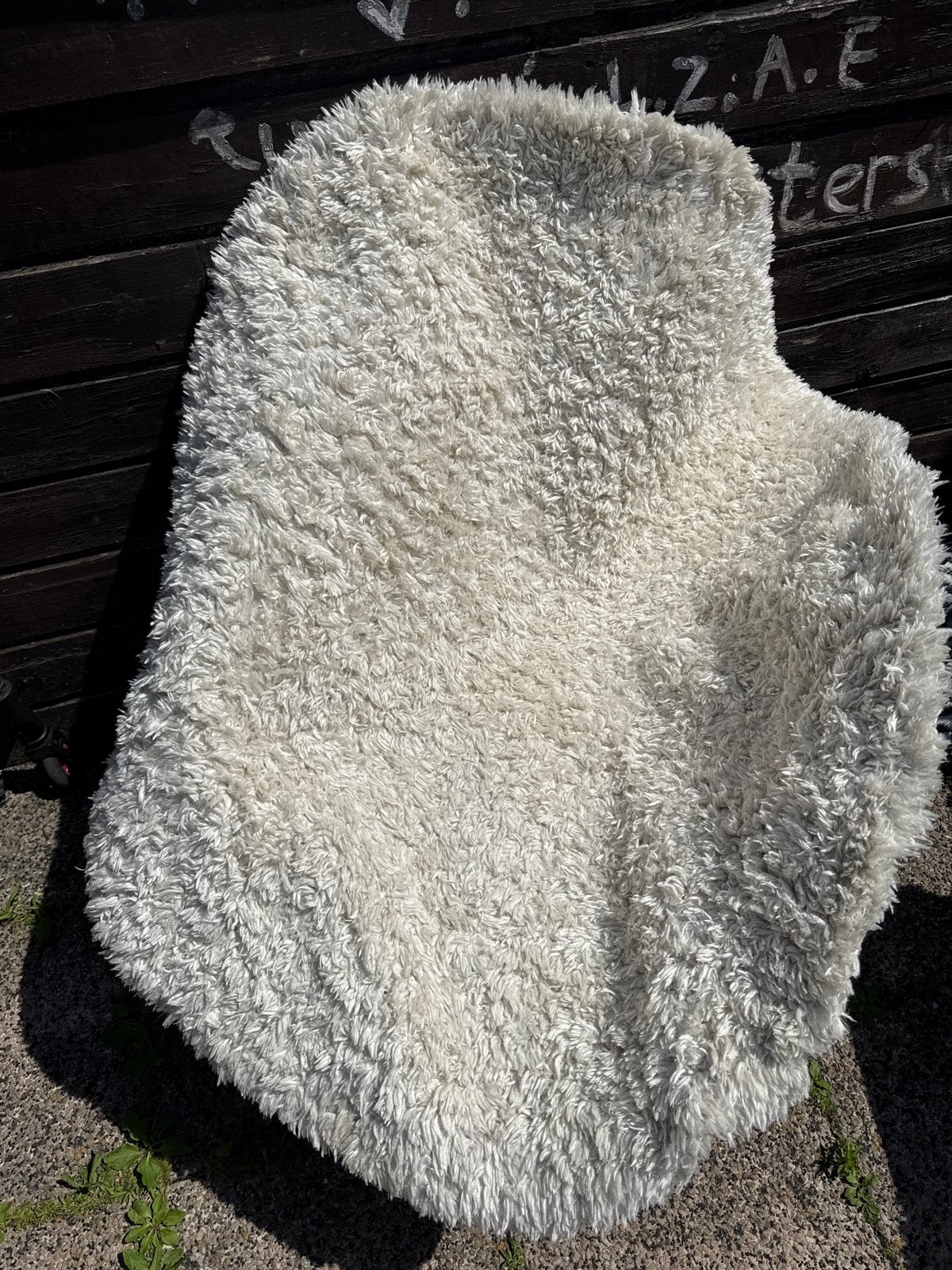 Rond wit tapijt - Zacht en comfortabel, Gebruikt, Wit, Rond, 50 tot 100 cm