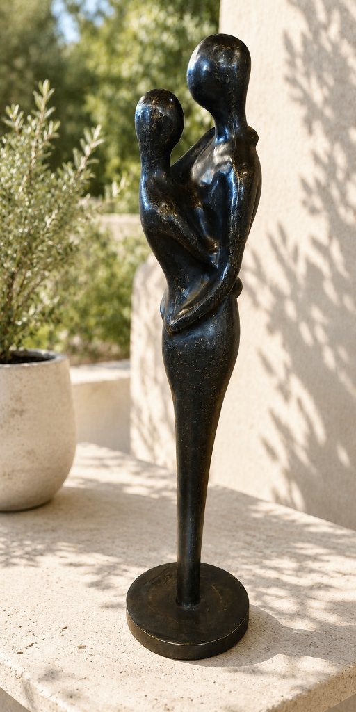 bronzen beeld / LIEFDESPAAR, Nieuw, Info@huisentuindecoratiemarie.nl, Mensenbeeld, Huis en tuin decoratie marie