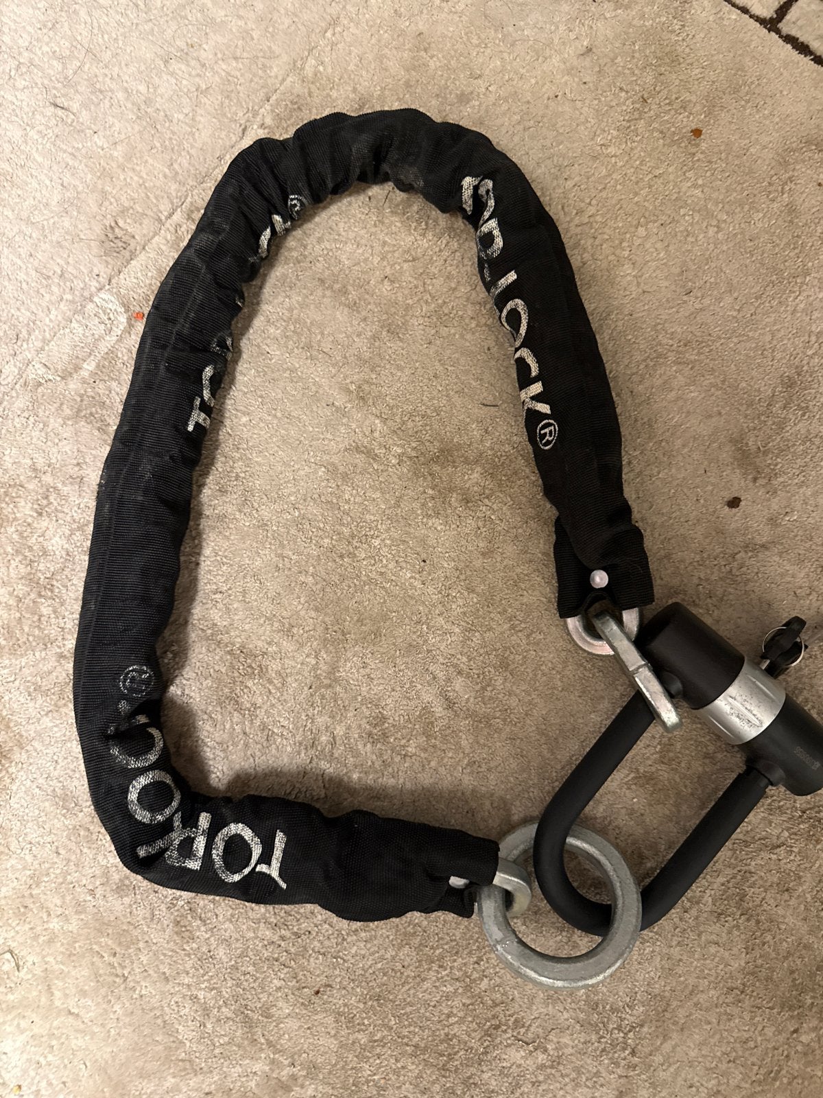 TorqLock Kettingslot met Beugelslot - Zwart, Ophalen of Verzenden, Gebruikt, Kettingslot