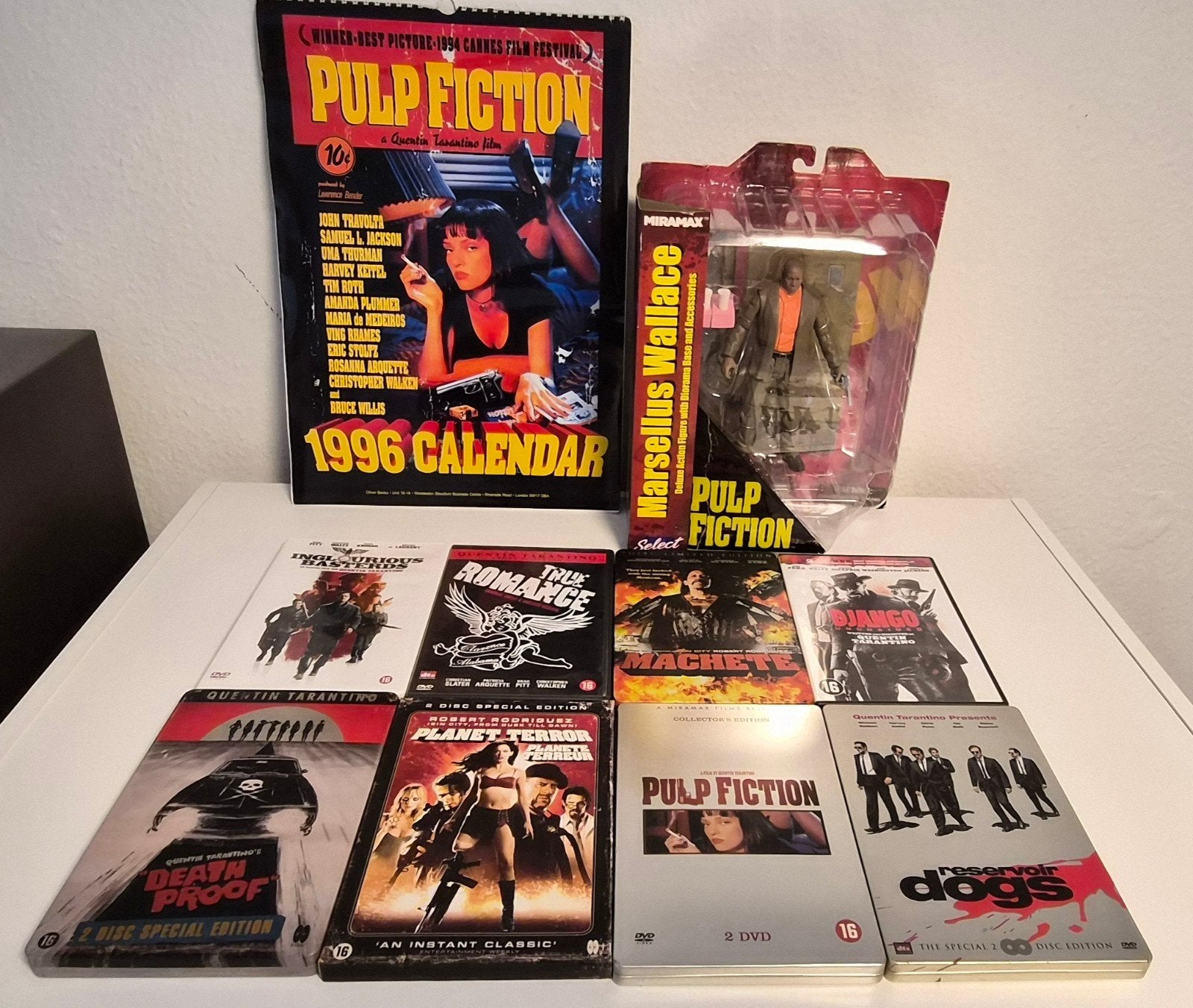 Tarantino Collectie:Zeldzame Kalender, DVD's & Action Figure, Ophalen, Maffia en Misdaad, Engels, Vanaf 16 jaar