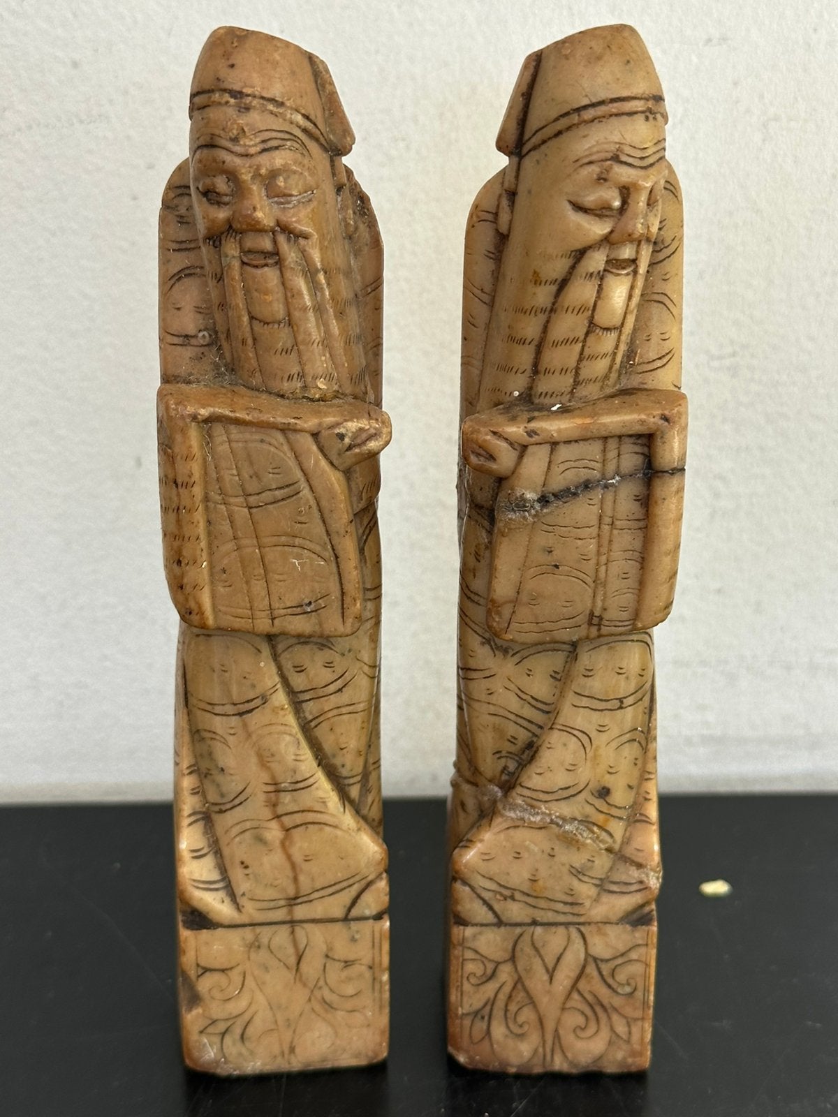 Oude chinese Wijsgeer beeldjes Speksteen gelijmd 18 cm, Antiek en Kunst, Ophalen of Verzenden