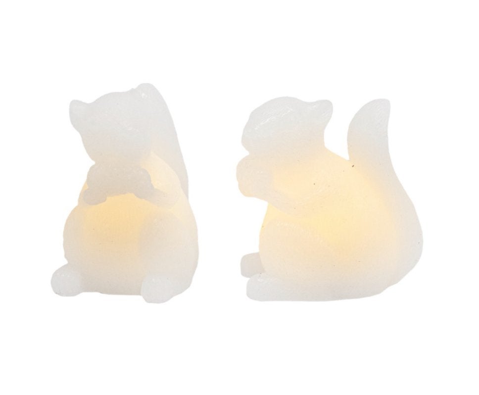 Sirius Evelyn eekhoorn LED lamp kaars NIEUW was 2 st, Huis en Inrichting, Wit, Ophalen of Verzenden, Kaars, Was