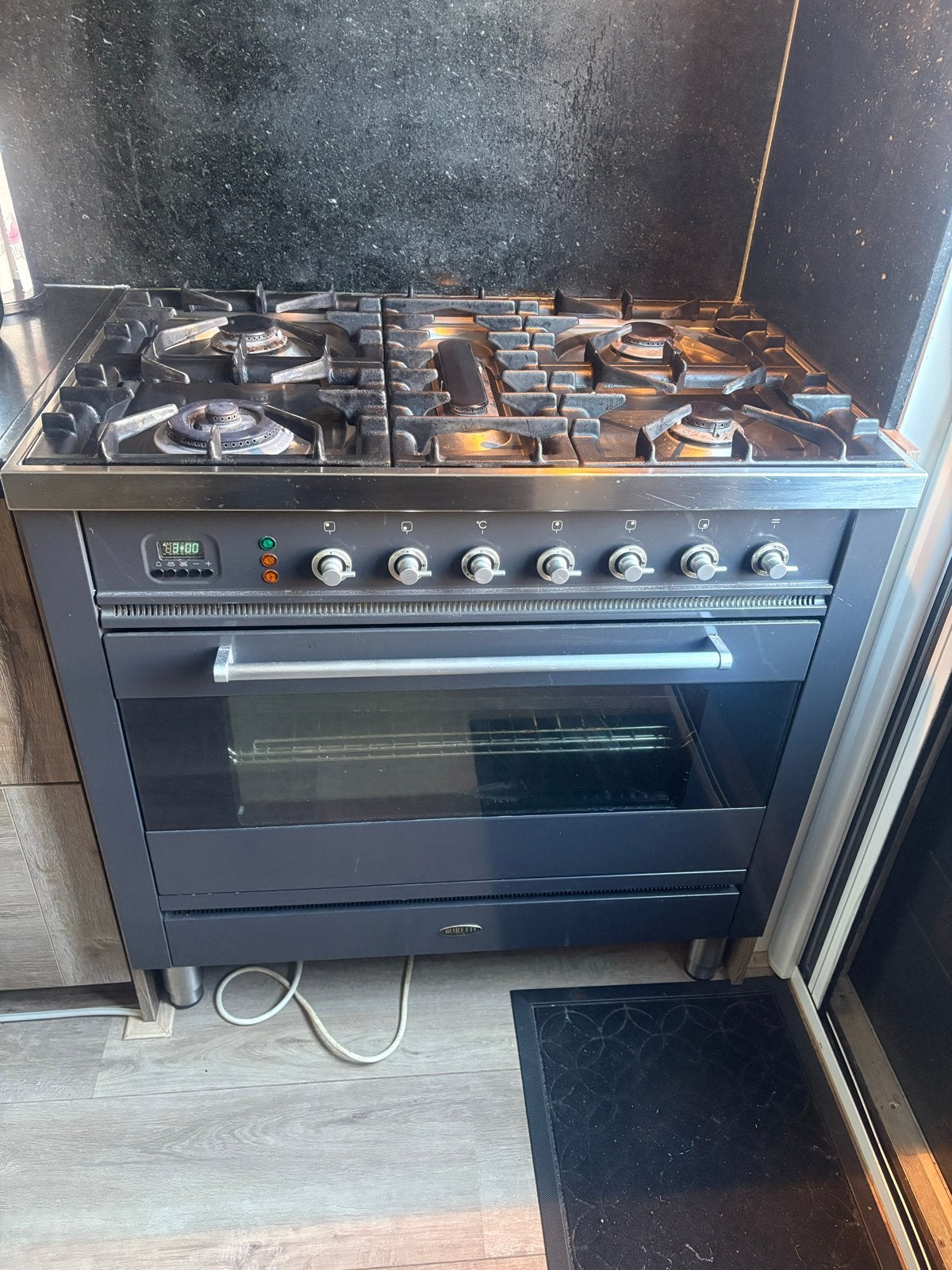 Boretti Fornuis met 5 kookzones en oven, 90x60 cm, Ophalen, Gebruikt, 60 cm of meer, Gas