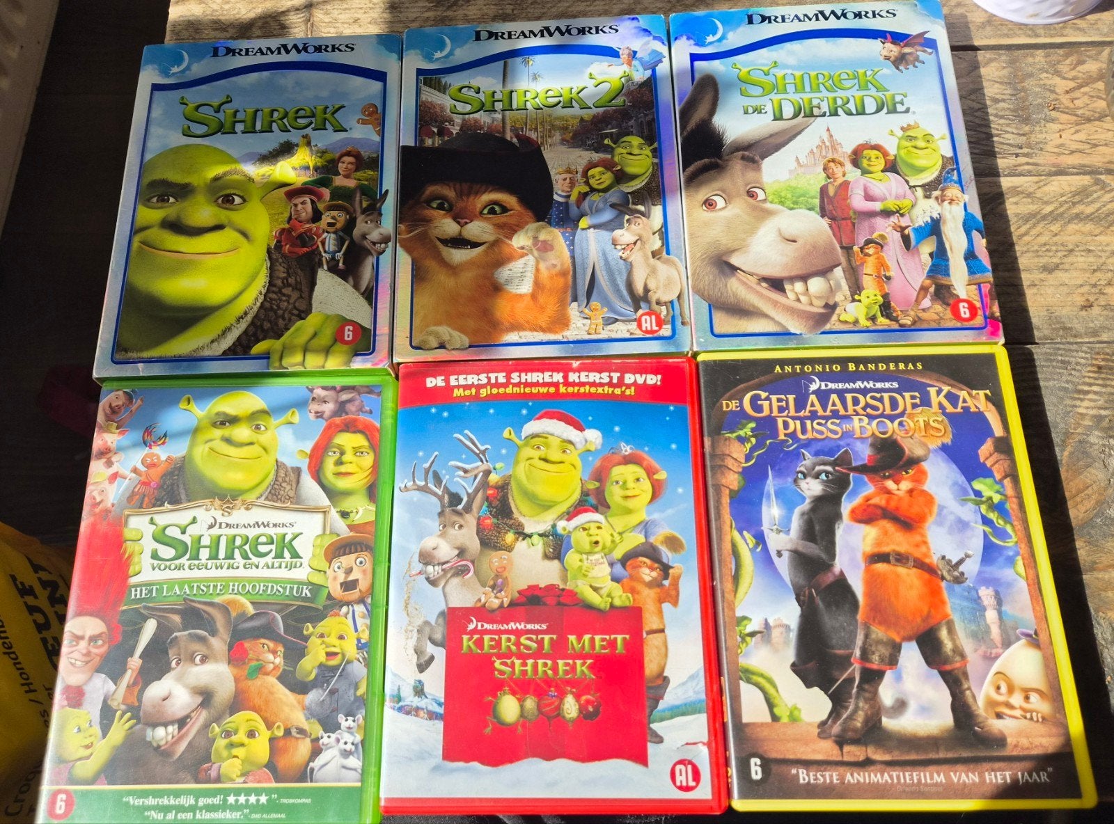 Complete Shrek DVD Collectie - Inclusief Kerst & Puss in Boo, Gebruikt, Alle leeftijden, Boxset, Ophalen of Verzenden