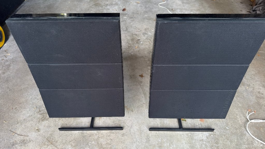 Bang & Olufsen Beovox RL 60.2 speakers op originele stands, Ophalen, Gebruikt, Speakerset, Bang & Olufsen