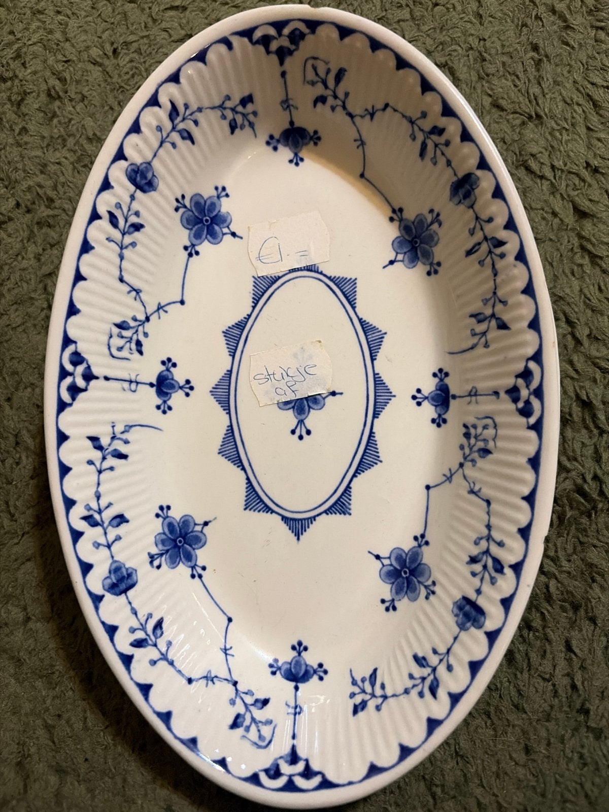 Antieke Furnivals Limited schaal, blauw-wit, Denemarken, Ophalen