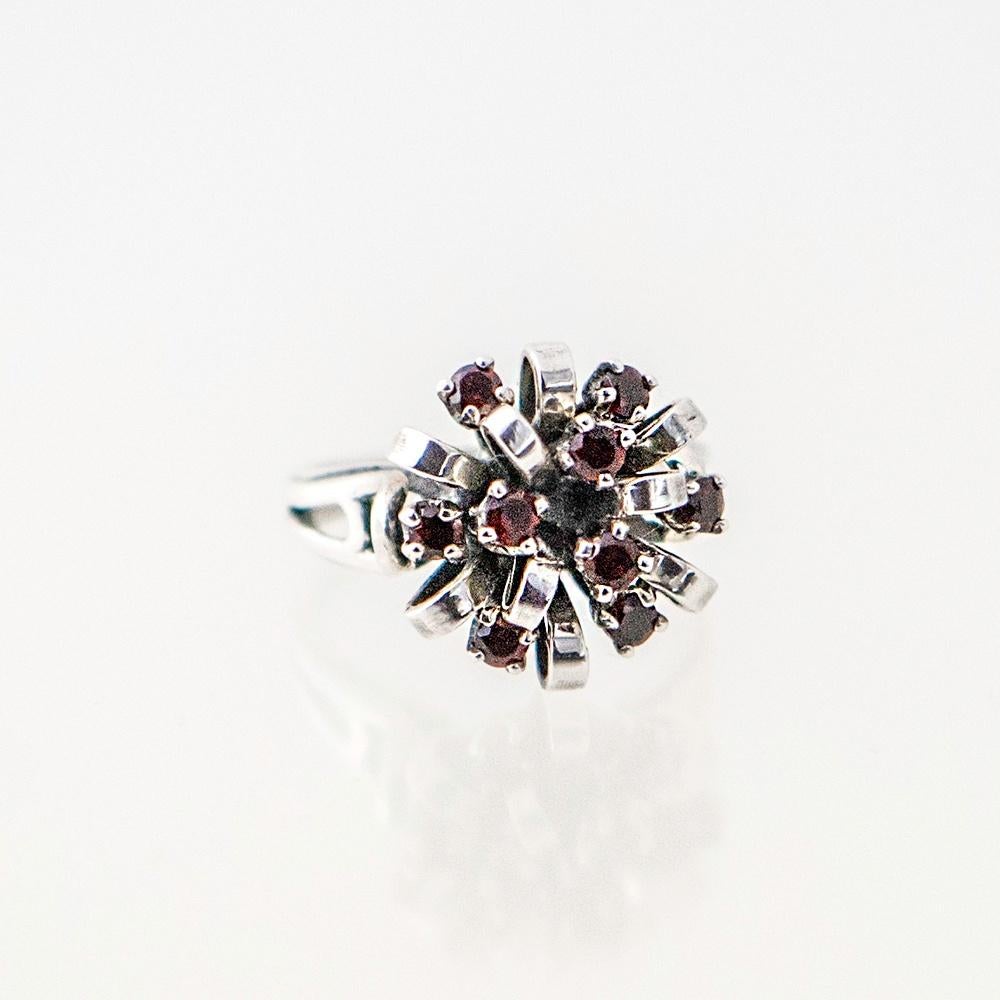 Sterling zilveren ring Granaat, Verzenden, Met edelsteen, Dame, Zilver