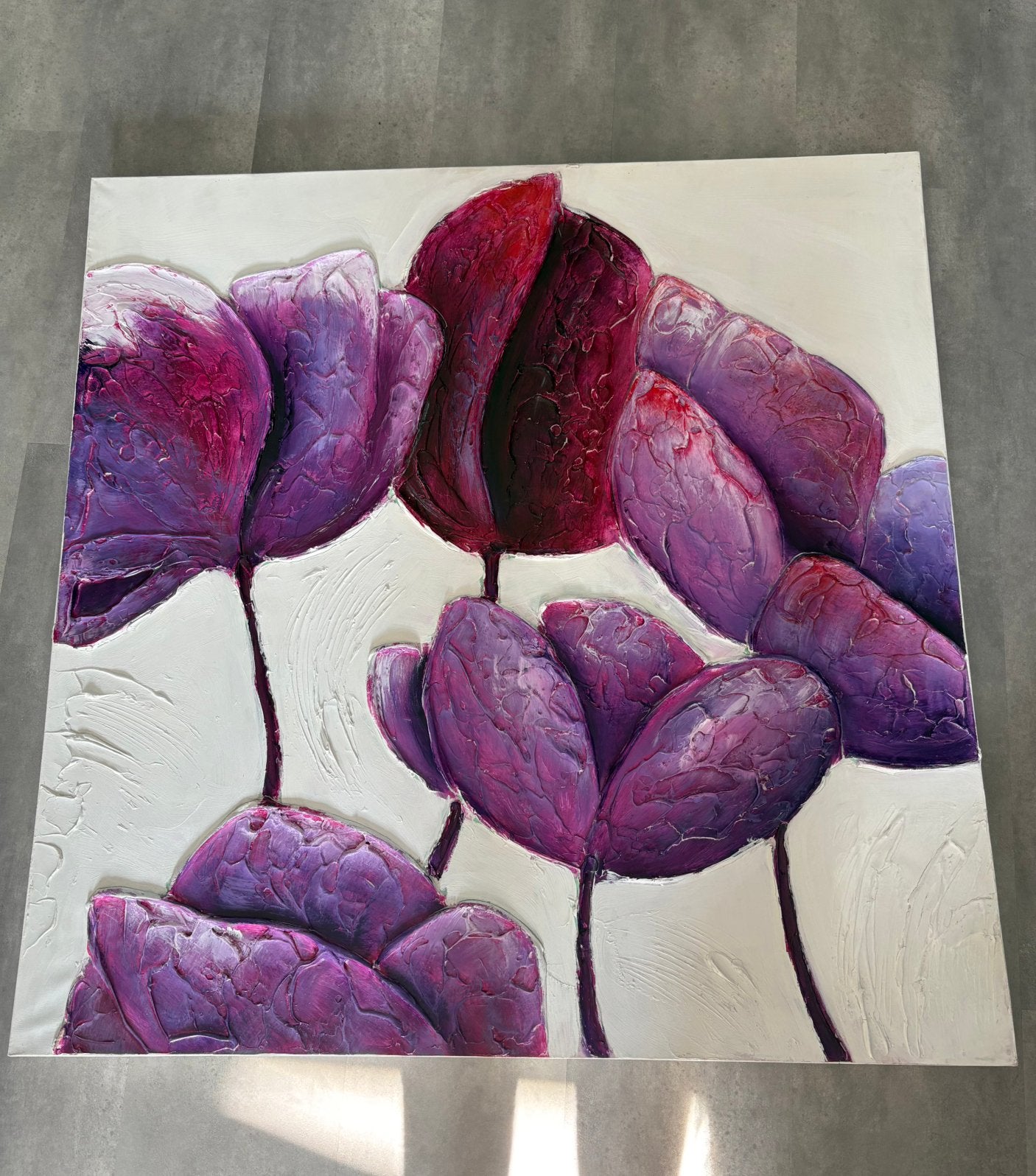 Art@Home Schilderij Bloemen inc Certificaat Wit Paars Roze, Ophalen