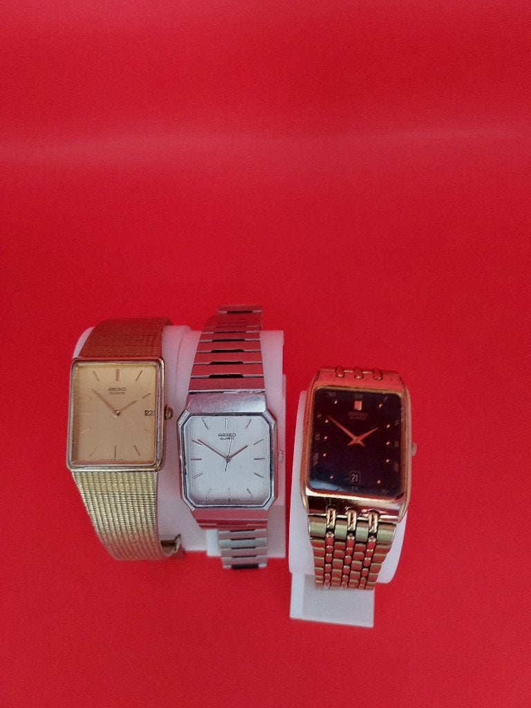 Seiko Trio (1986-1993) – Werkend / Set van 3, Sieraden, Tassen en Uiterlijk, Gebruikt, Staal, Polshorloge, Ophalen of Verzenden