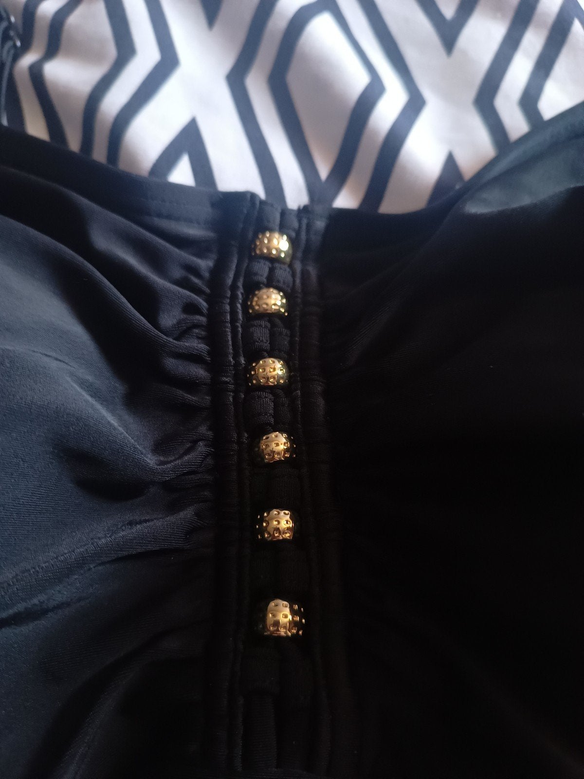 Ulla Popken Zwart  Badpak met Gouden Details, Ophalen, Zwart, Zo goed als nieuw, Ulla Popken