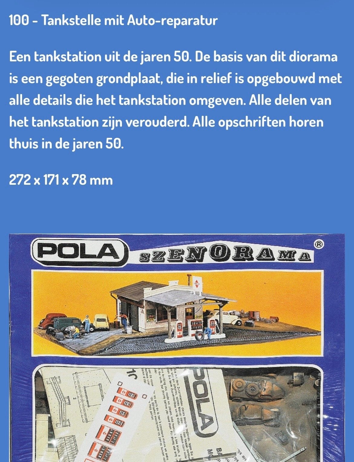 Pola Szenorama Tankstation met Auto-reparatur jaren '50, Ophalen of Verzenden, Gebruikt