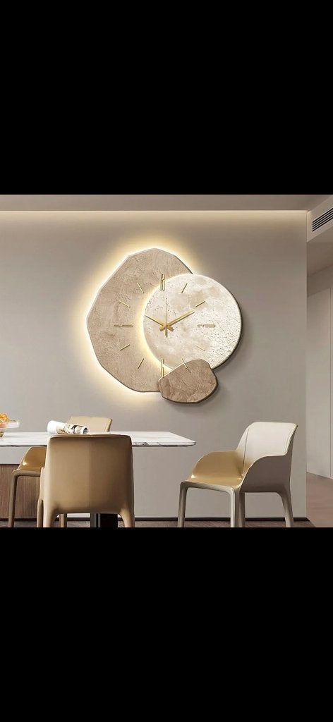 Wandklok 3d wallpaper!, Wandklok, Analoog, Nieuw, Ophalen of Verzenden