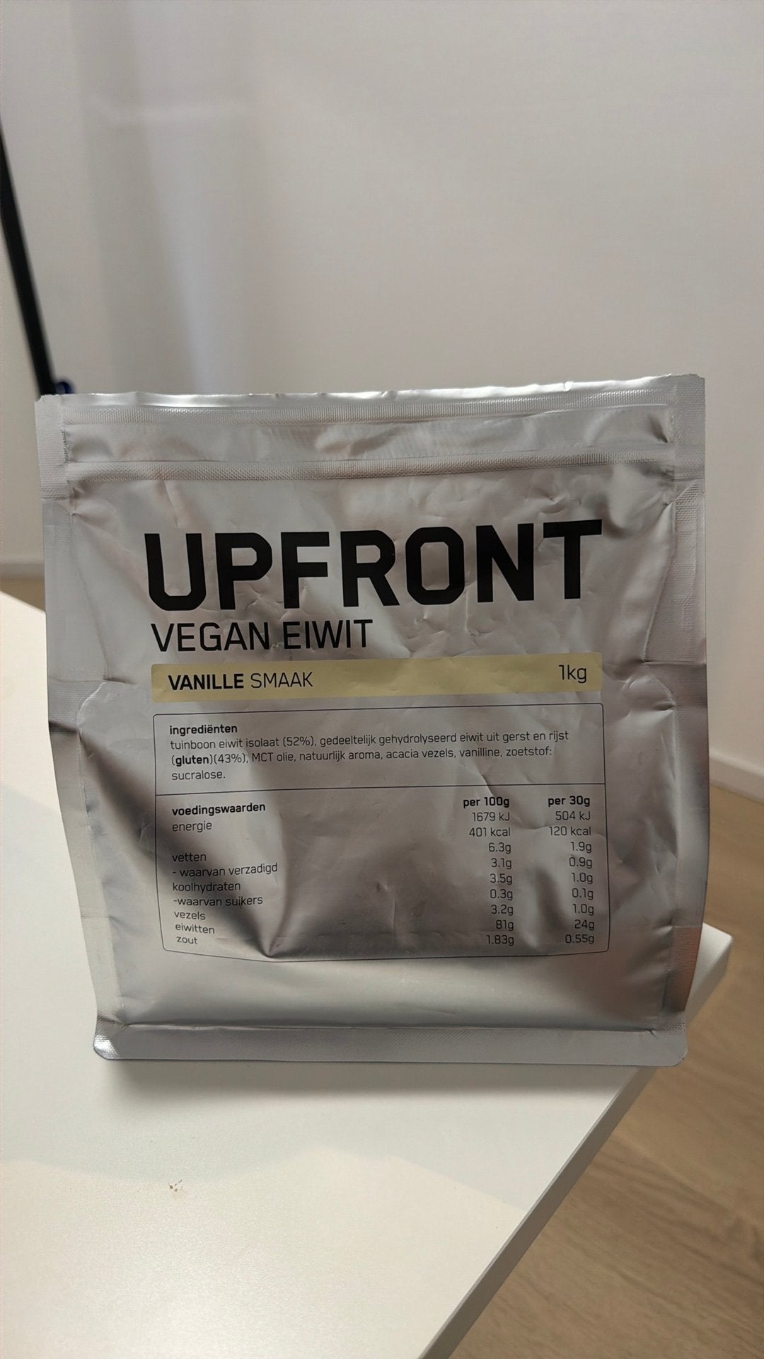 Upfront vegan eiwit vanille 1kg, Ophalen of Verzenden, Nieuw, Poeder of Drank