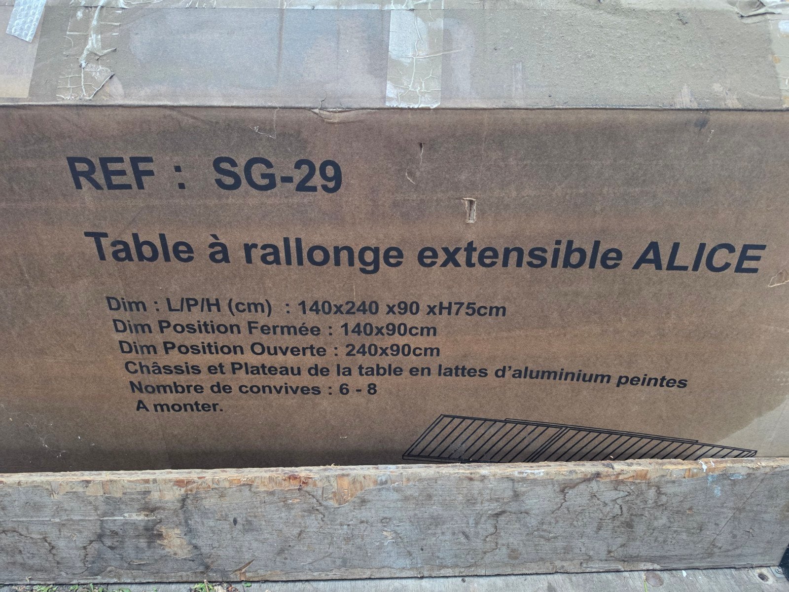 Luxe uitschuifbare tuintafel - Aluminium - Nieuw in doos, Ophalen, Nieuw, Rechthoekig, Aluminium