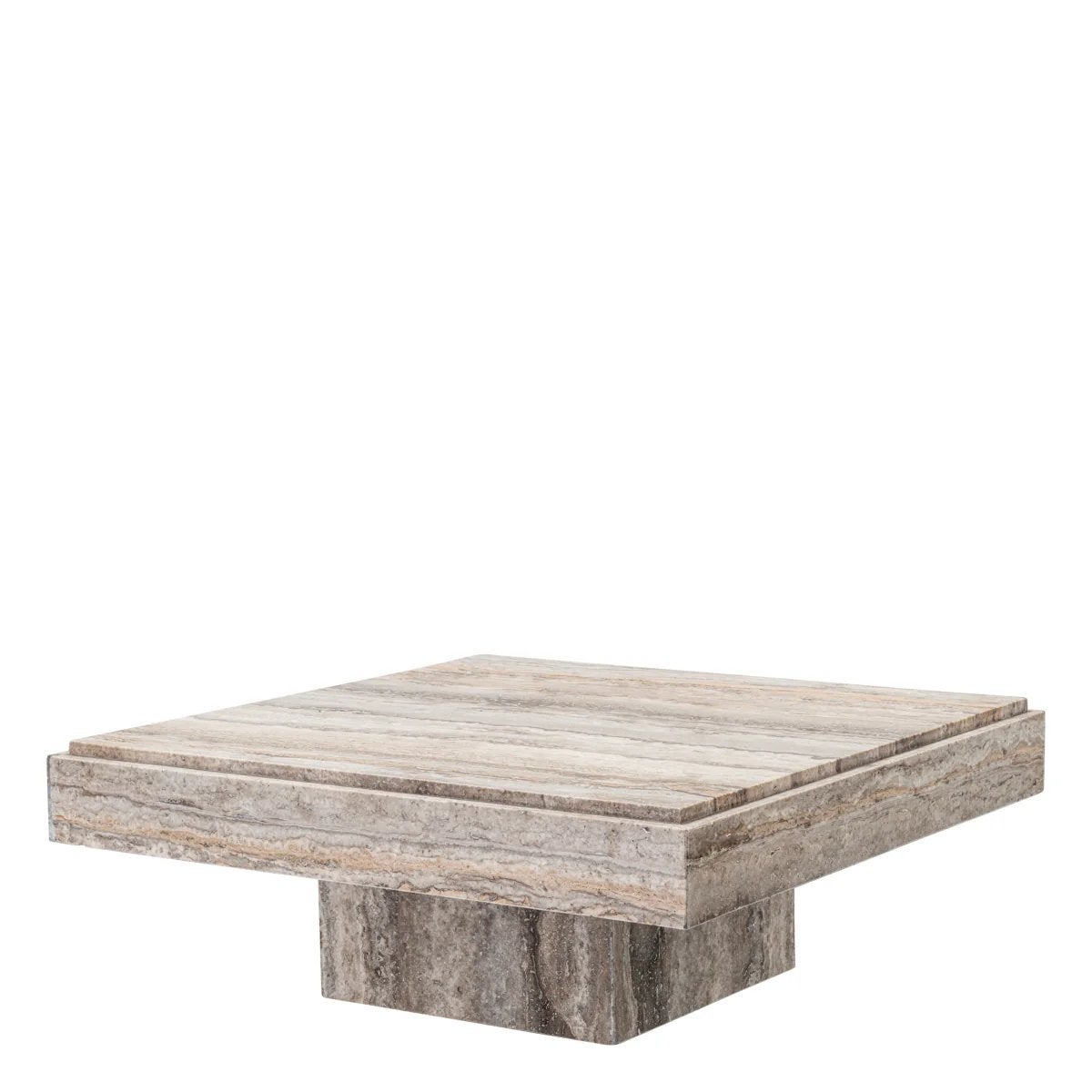 Eichholtz Salontafel Sartoria Travertin, Overige materialen, 100 tot 150 cm, Vierkant, Zo goed als nieuw