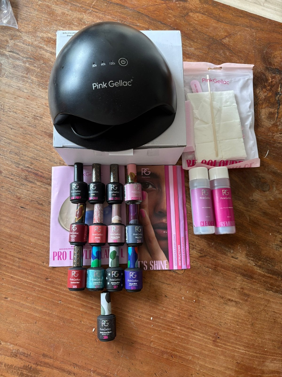 Pink gellac startersset met 15 lakjes, Sieraden, Tassen en Uiterlijk, Ophalen of Verzenden, Zo goed als nieuw, Overige kleuren