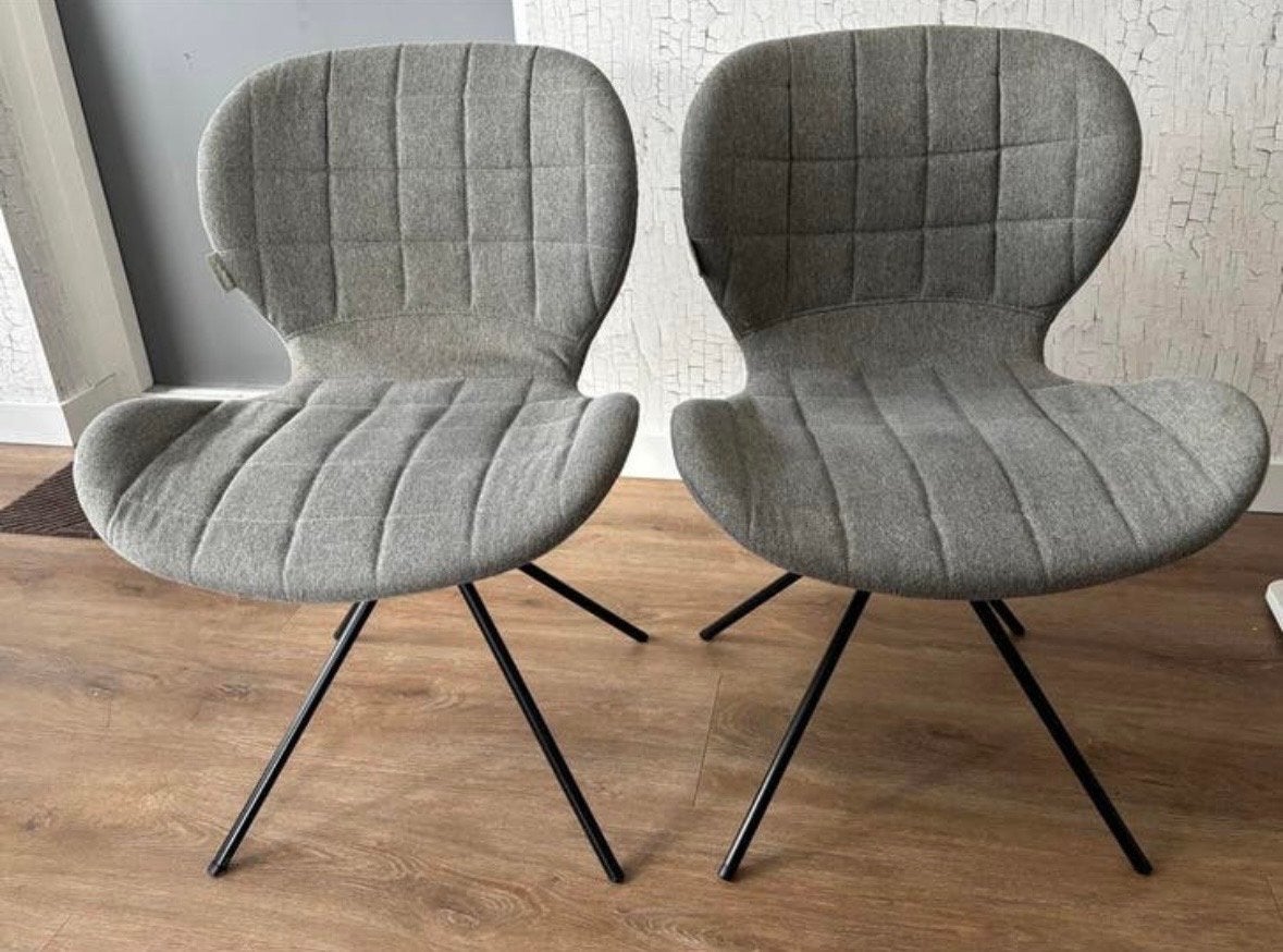 Twee Zuiver stoelen grijs, Huis en Inrichting, Stoelen, Ophalen, Twee, Zo goed als nieuw, Stof