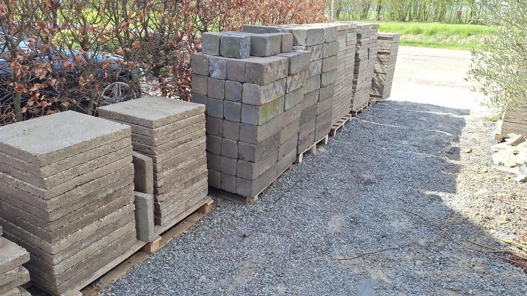 Betonblokken 45bx12hx15d ca. 110 stuks, Tuin en Terras, Ophalen, Gebruikt, Overige typen, 10 m² of meer
