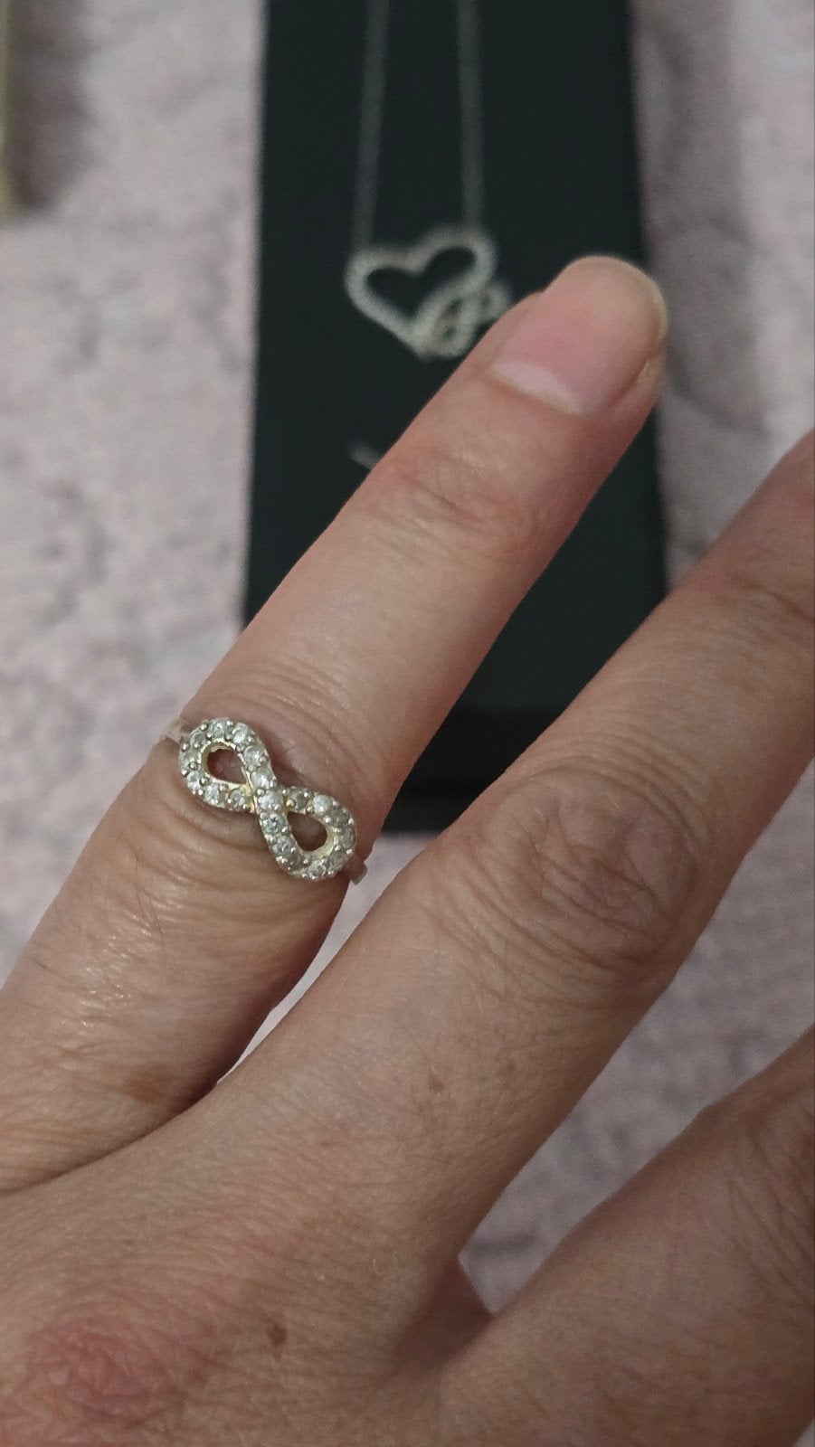 zilver oorbel en ring en ketting, Sieraden, Tassen en Uiterlijk, Ringen, Ophalen, Zo goed als nieuw, 17 tot 18, Dame
