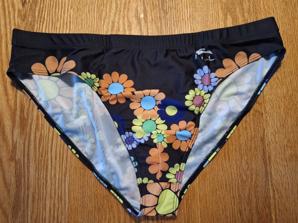 Zwemslip met bloemenprint, Ophalen of Verzenden, Maat 46 (S) of kleiner, Zwart, Zwemslip
