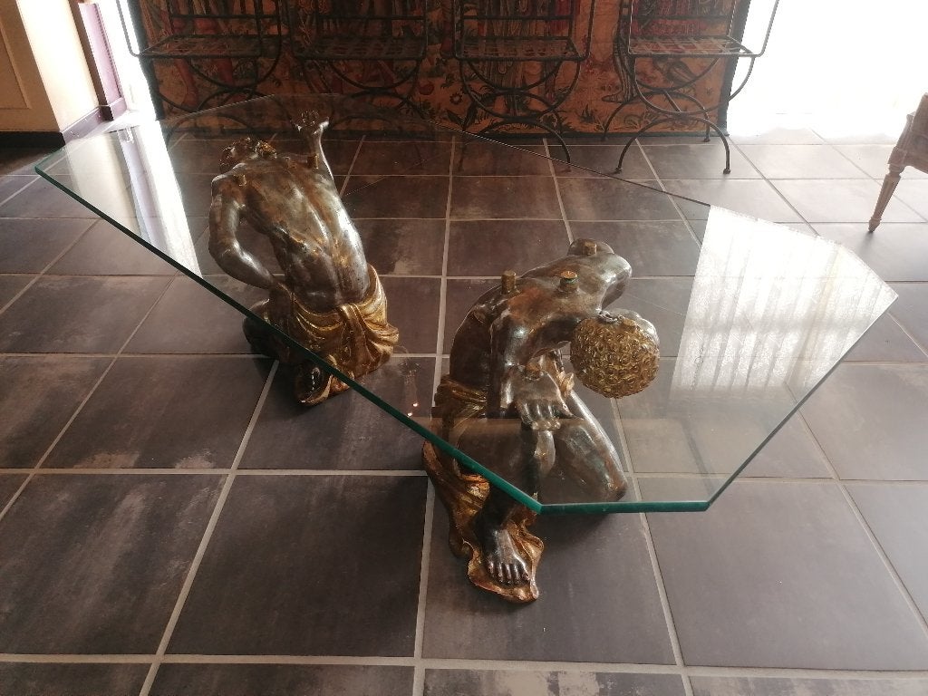 oude Venetiaanse hout polychrome beelden tafel, Ophalen
