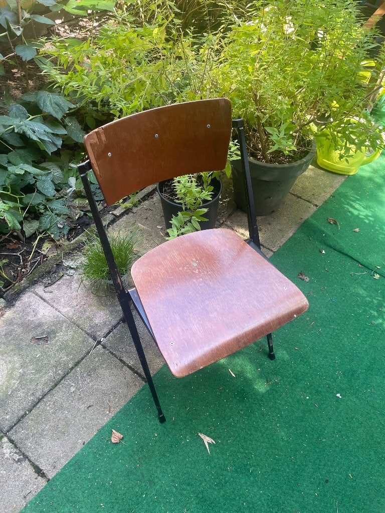 Pyramide stoel vintage Gerrit Rietveld, Ophalen, Gebruikt, Hout, Eén