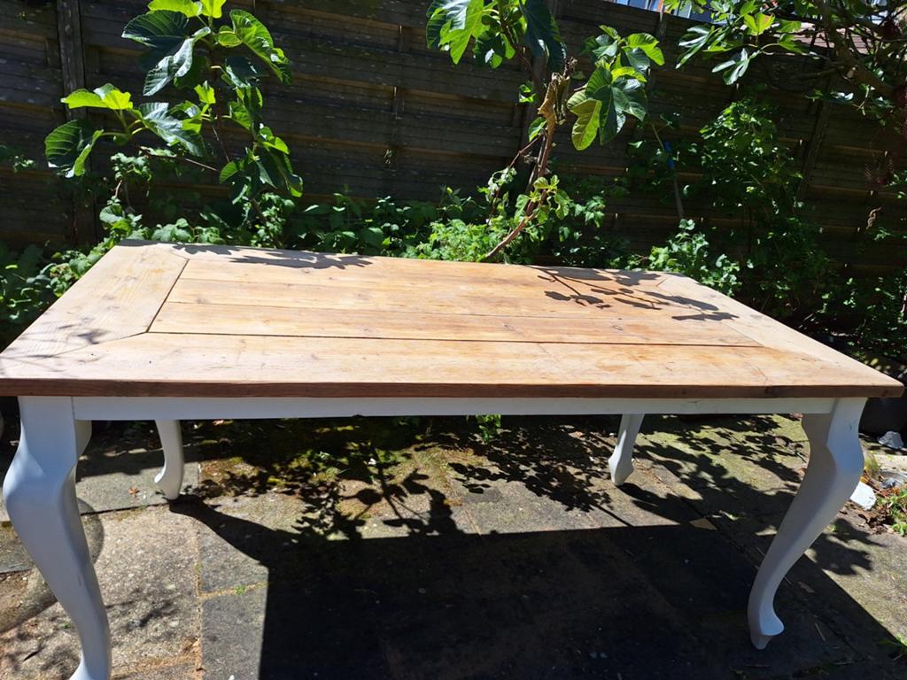 Houten eettafel, Ophalen, Gebruikt, 50 tot 100 cm, 150 tot 200 cm